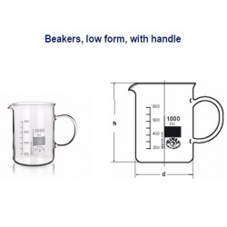 Beakers low form with handle